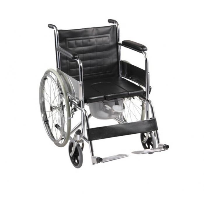 Commode Wheelchair with Detachable Arms and Footboard