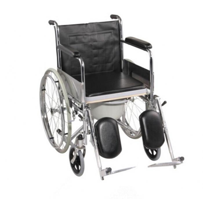 Chrome-plated Commode Wheelchair